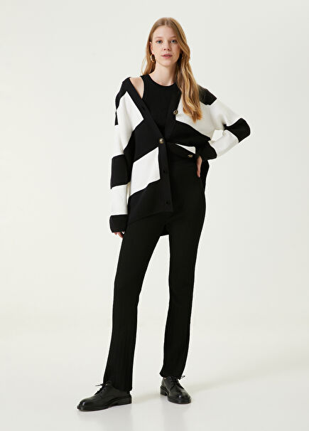 Black Wide-Leg Knit Pants