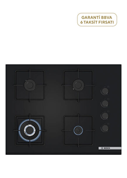 POH7C6P30O Serie 4 Black Glass Built-in Cooktop