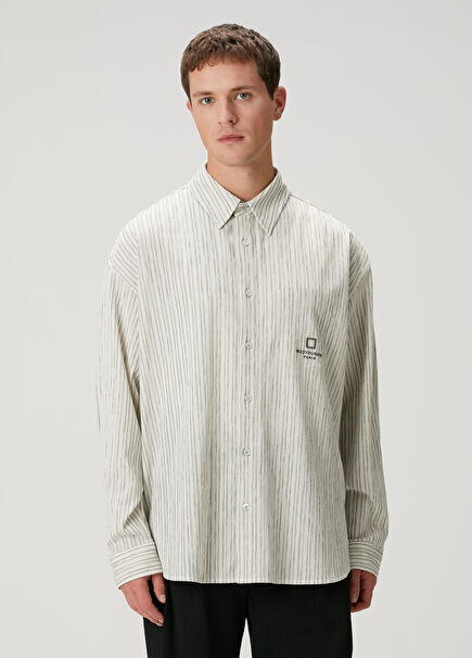 Off-White Stripe Patterned Shirt