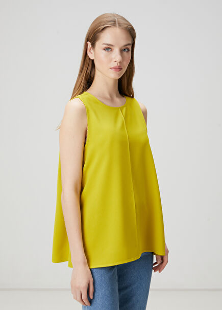 Green Crepe Blouse