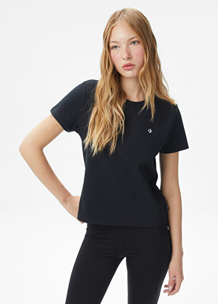 Siyah Kısa Kollu Kadın T-Shirt