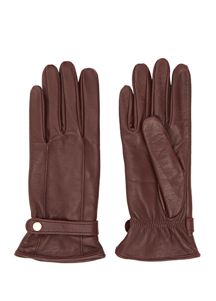 Bordo Kadın Deri Eldiven