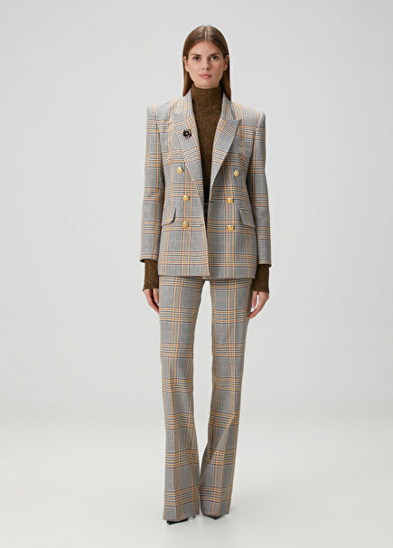 Brown Plaid Women's Jacket