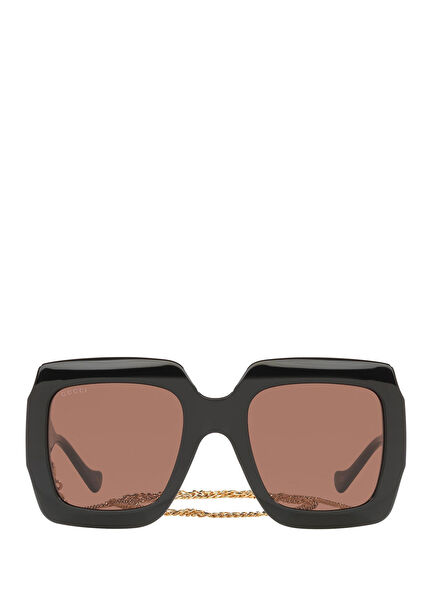 Siyah Zincir Detaylı Kadın Güneş Gözlüğü