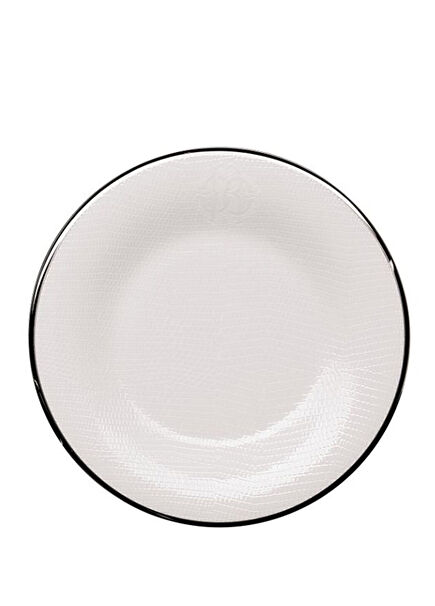 Lizzard Platin Yılan Derisi Desenli Porselen Ekmek ve Tatlı Tabağı 16,5 cm