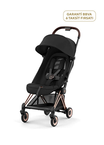 Coya Luxury Rosegold Sephia Black Cabin Size Baby Stroller