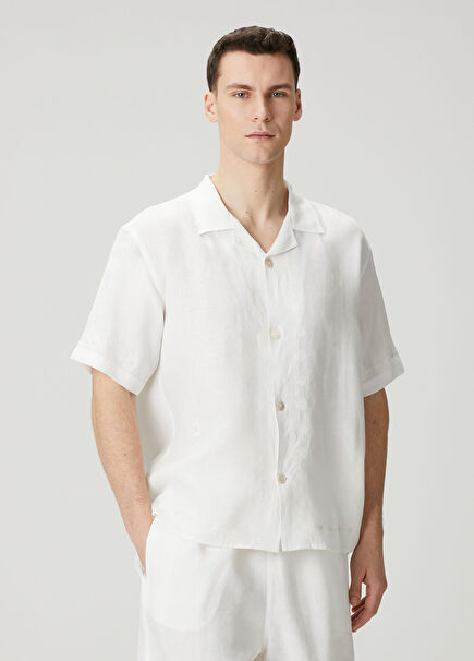Pablo Kısa Kollu Keten Gömlek