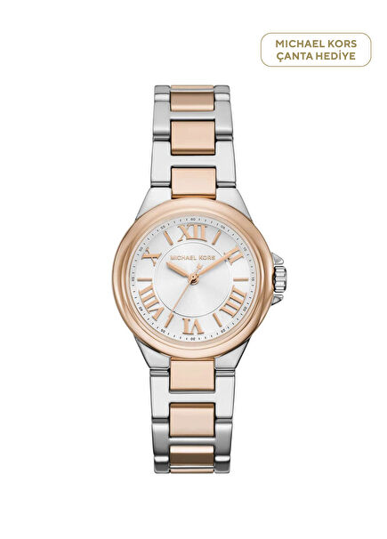 MK4991 Metalik Gri Rose Gold Çelik Kadın Kol Saati
