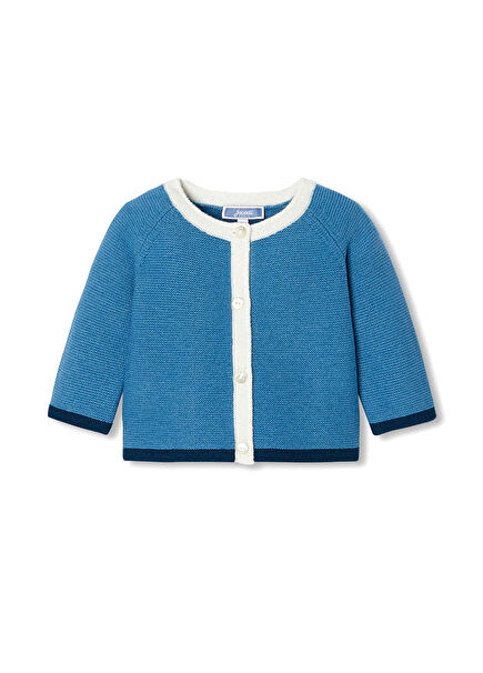 Blue Harosha Knit Baby Boy Cardigan 