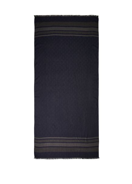 Navy Blue Logo Jacquard Men's Scarf