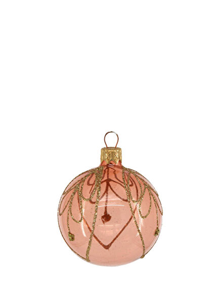 Pembe Desenli Top Yılbaşı Ağacı Süsü