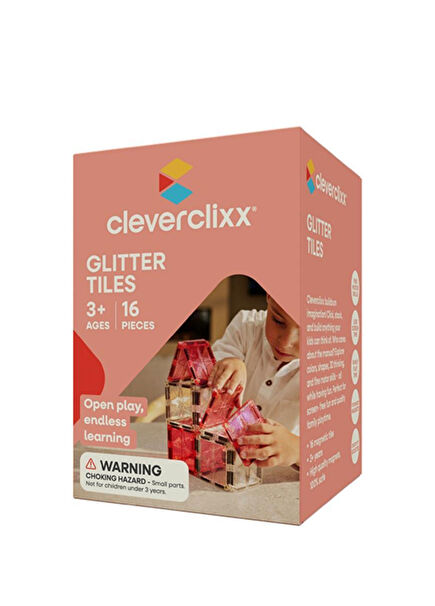 Glitter Tiles Pack Pink 14 Pieces 3+ Years Magnetic Blocks