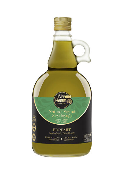 Yeni Hasat Edremit Erken Hasat Naturel Soğuk Sıkım Zeytinyağı 1 lt