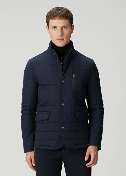 Lacivert Kapitoneli Mont