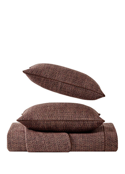 Twill Textured Cinnamon Colored Double Bedspread