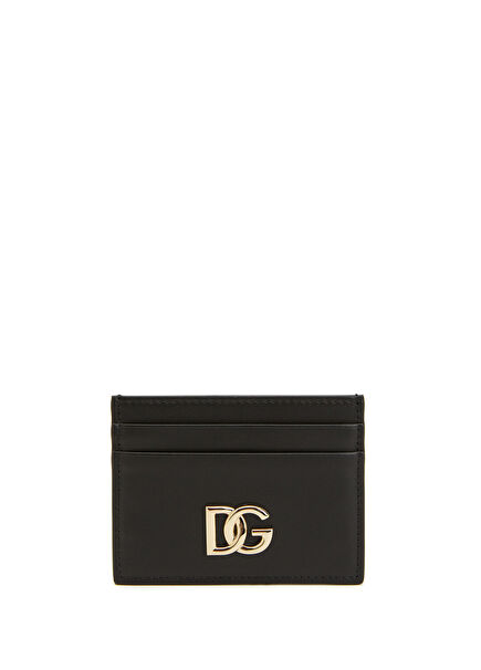 Siyah Logolu Kadın Deri Kartlık