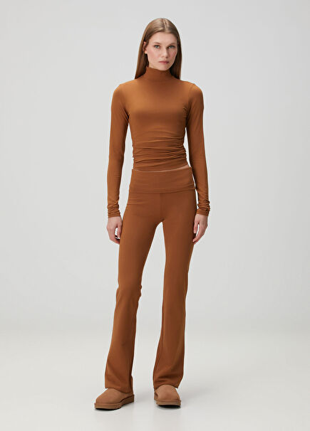 Foldover Kahverengi Eşofman Altı