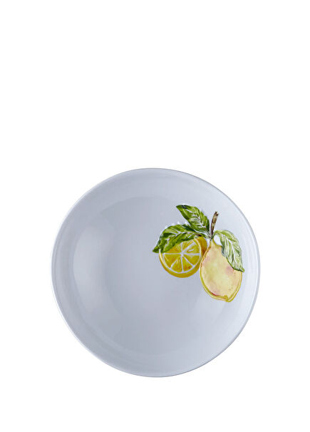 Amalfi Beyaz Limon Kabartmalı Tabak