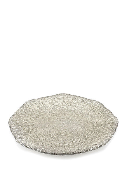 Diamente Bej Cam Sunum Tabağı 37 cm