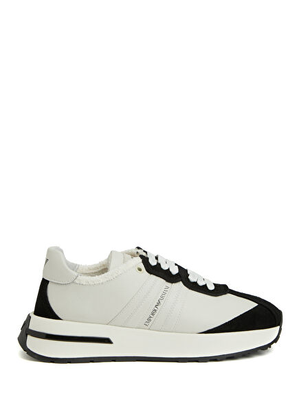 Black White Women's Leather Sneakers