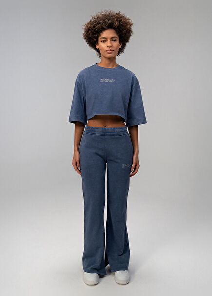 Giant Logo İndigo Oversize Kadın Eşofman Altı