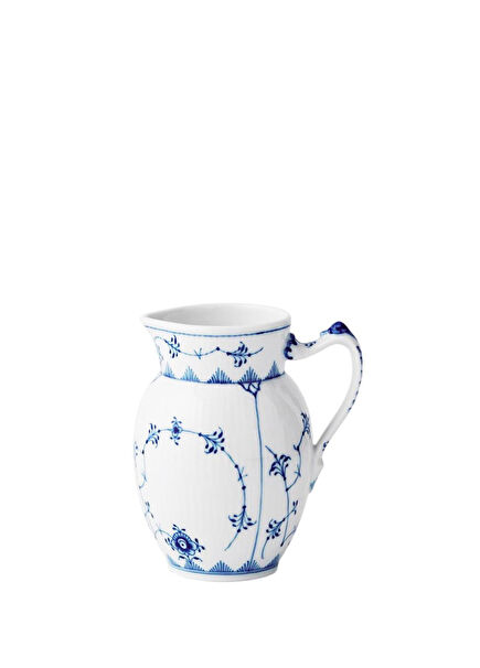 Blue Fluted Plain Patterned Porcelain Jug