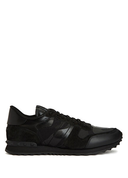 Rockrunner Black Men's Leather Sneakers