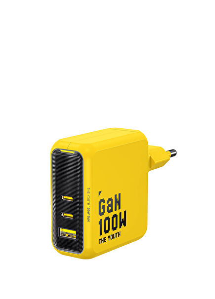 Youth Yellow 3 Port Charging Adapter 100W