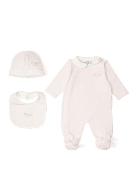 Açık Pembe Kız Bebek Tulum Seti