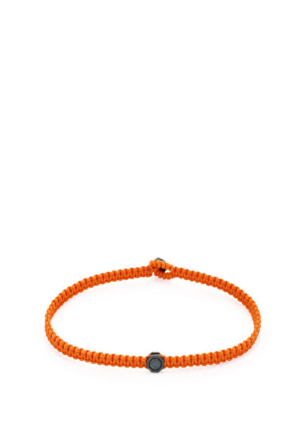 Oksit Sekizgenli Turuncu Erkek Gümüş Bileklik