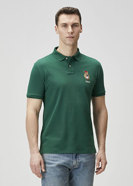 Polo Bear Koyu Yeşil Polo T-shirt