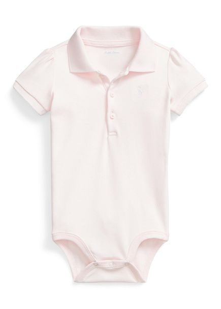 Pembe Polo Yaka Kız Bebek Tulum