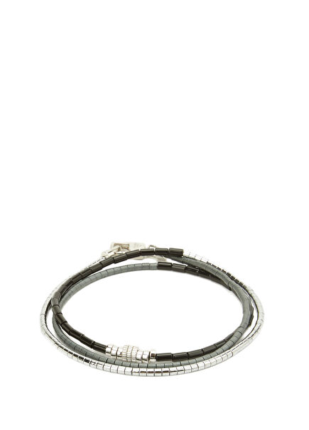 Grey Men's Silver Bracelet