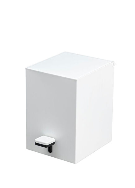 Beyaz Kare Pedallı Banyo Çöp Kovası 3 Lt