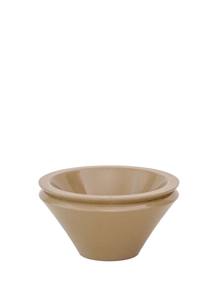 Crescendo Bej Ahşap Mini Konik V Vazo