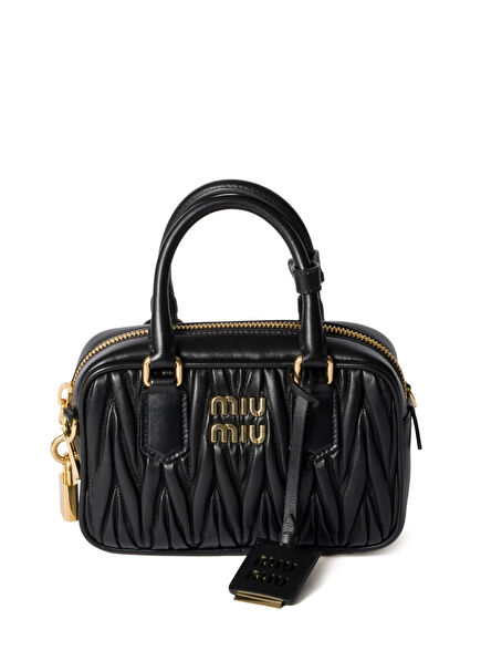 Arcadie Matelassé Black Nappa Leather Women's Handbag