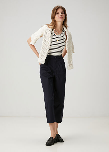 Navy Blue Gabardine Chinos