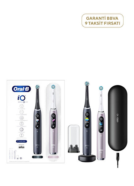 iO 9 Rechargeable Toothbrush Set of 2 - Black/Pink