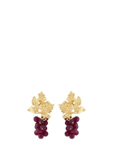 Adile Semi-Precious Stone 24K Gold Plated Women's Earrings