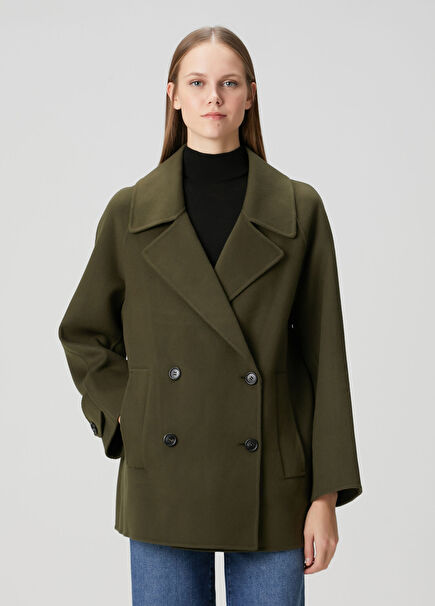 Kaila Khaki Wool Coat