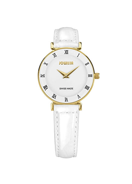 Roman White Leather Ladies' Watch