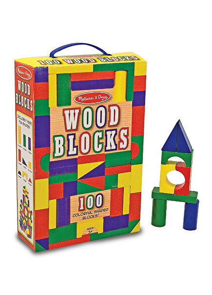 100 Piece Wooden Block Play Set