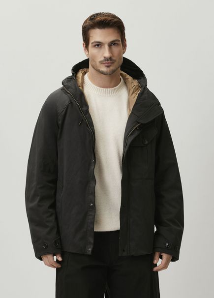 Cardinal Black Hooded Coat