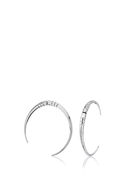 Echo Multi-Purpose Rhodium Plated Women's Hoop Earrings