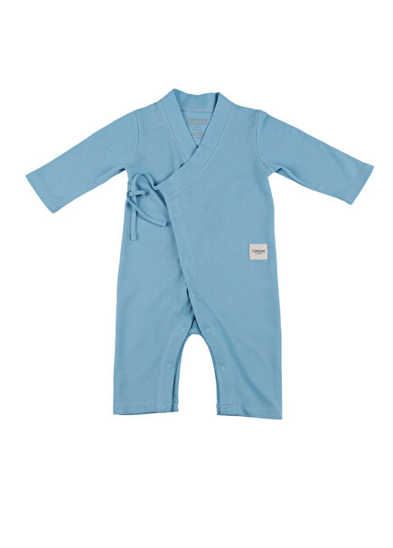 Gökyüzü Mavisi Uzun Erkek Bebek Kimono Tulum