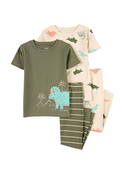 Dinazor Desenli Erkek Bebek 4'lü Pijama Seti