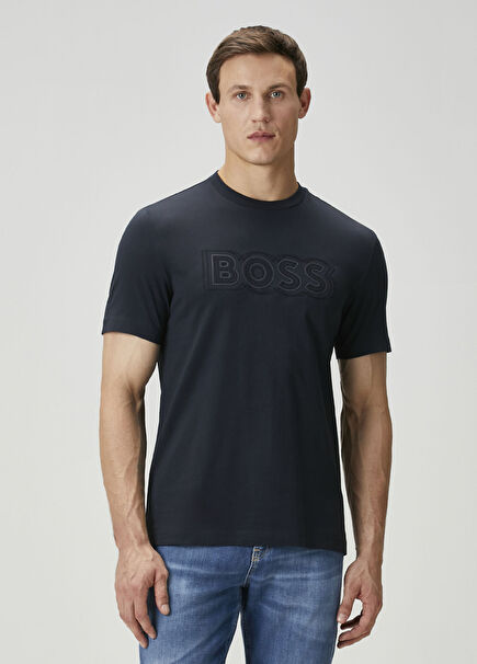 Lacivert Logo Baskılı T-shirt