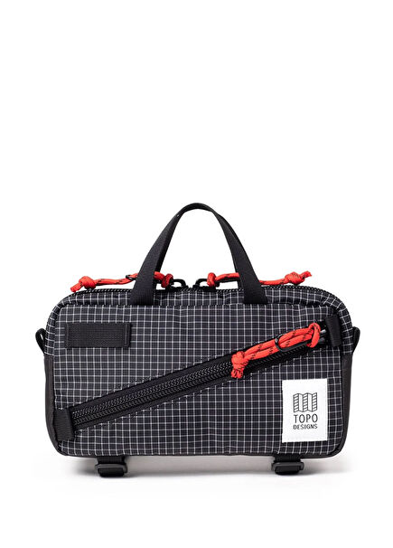 Mini Quick Pack Black Grid Black Unisex Waist Bag