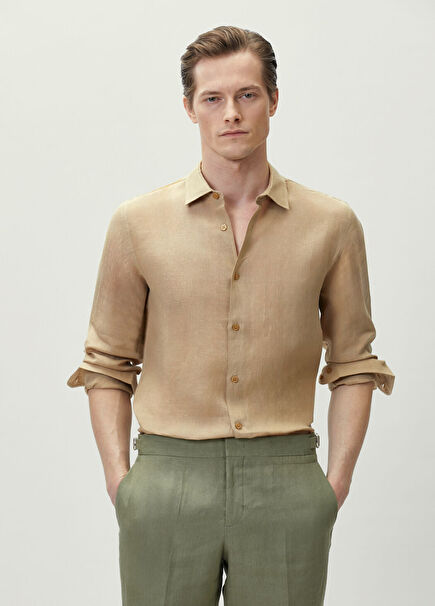 Beige Linen Shirt