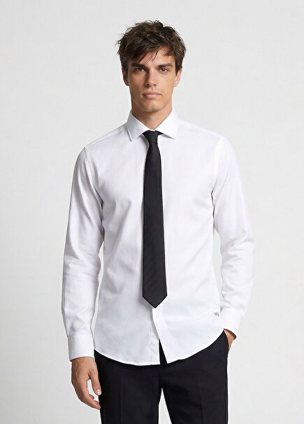 Beyaz Non Iron Gömlek